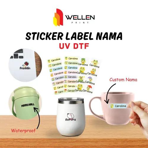 Cetak Sticker Label Nama Anak UV DTF Vol. 2 