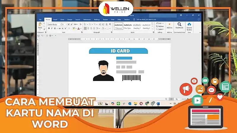 gambar cara membuat kartu nama di word