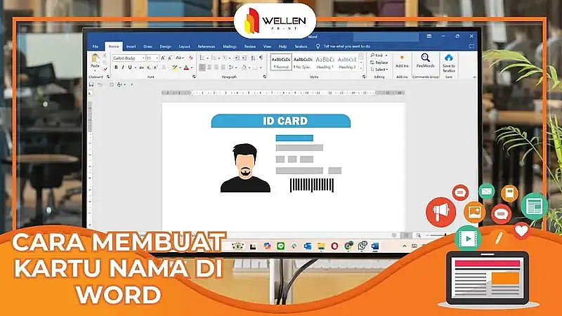 gambar cara membuat kartu nama di word