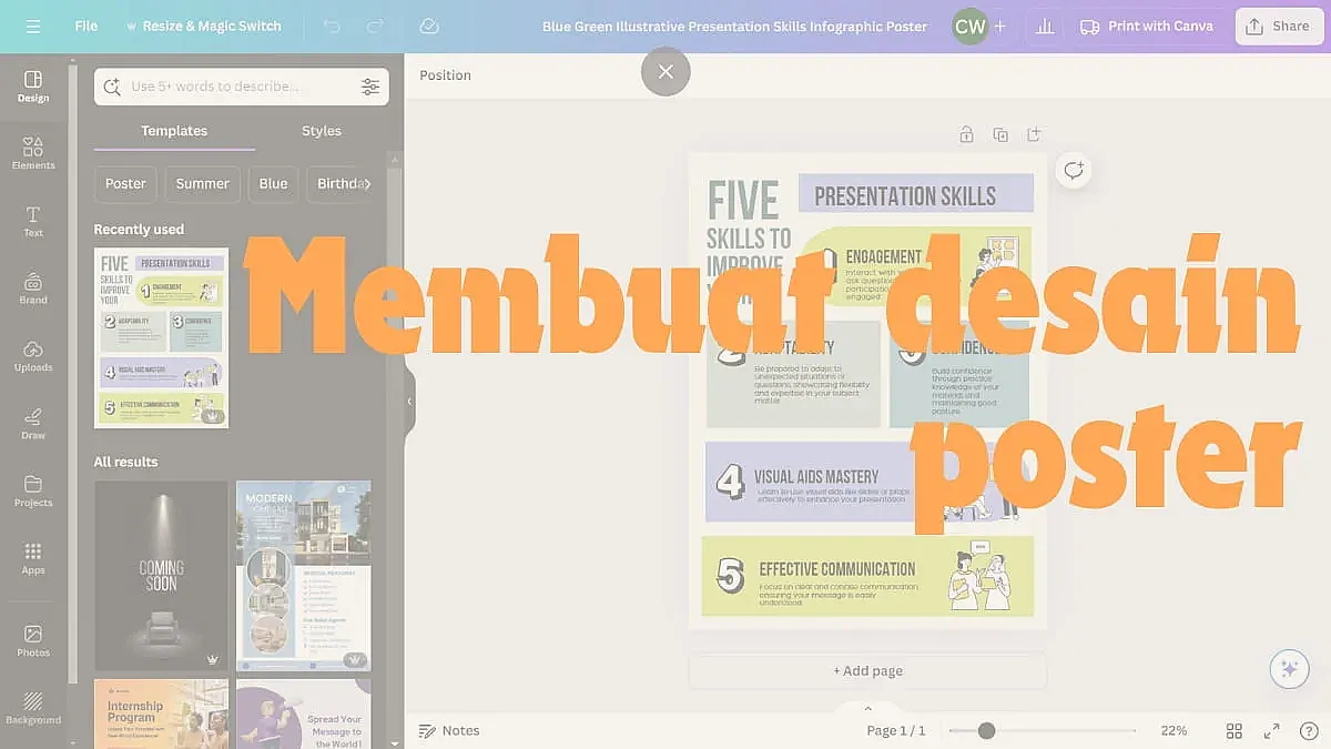 cara membuat desain poster