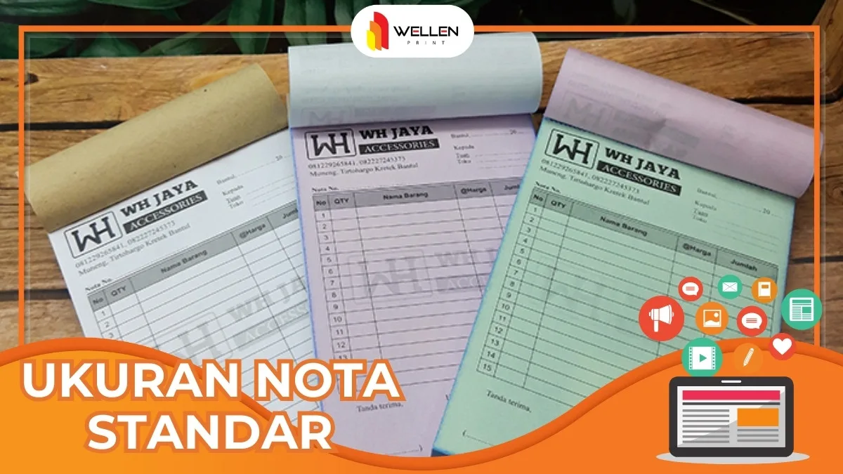 ukuran nota standar
